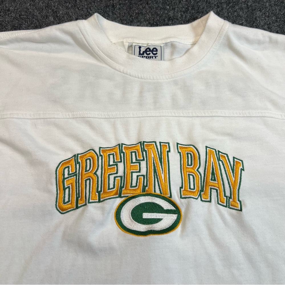 Green Bay Packers Lee Sport Long Sleeve Tee XL Embroidered Logo Vintage - Picture 2 of 7